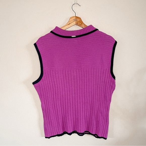 St. John Sport Preppy Tenniscore Ribbed Knit Wool Blend Polo - Picture 10 of 11